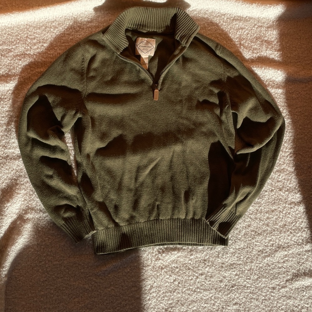 St. John's Bay Men's Zip Up Sweater - Forest Green